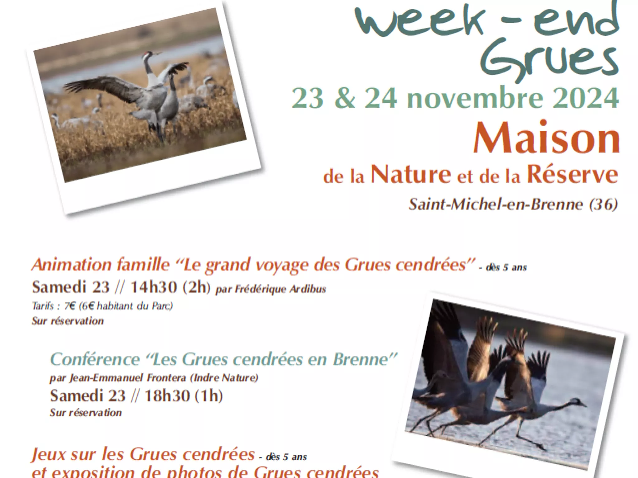 Affiche week-end Grues